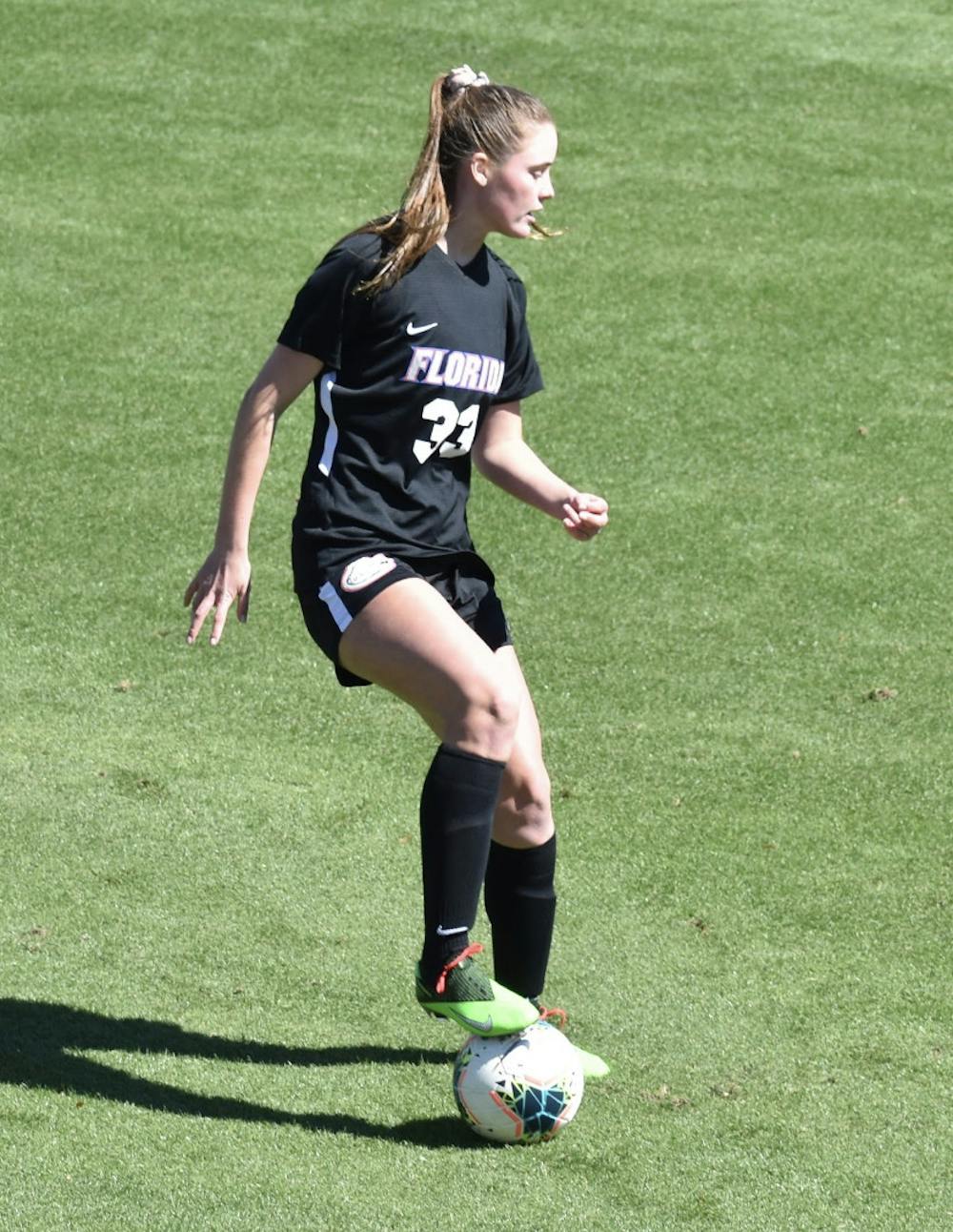 <p>Freshman midfielder Ashlyn Kane pivots in a 5-0 win against Charleston Southern. The midfielder’s </p>