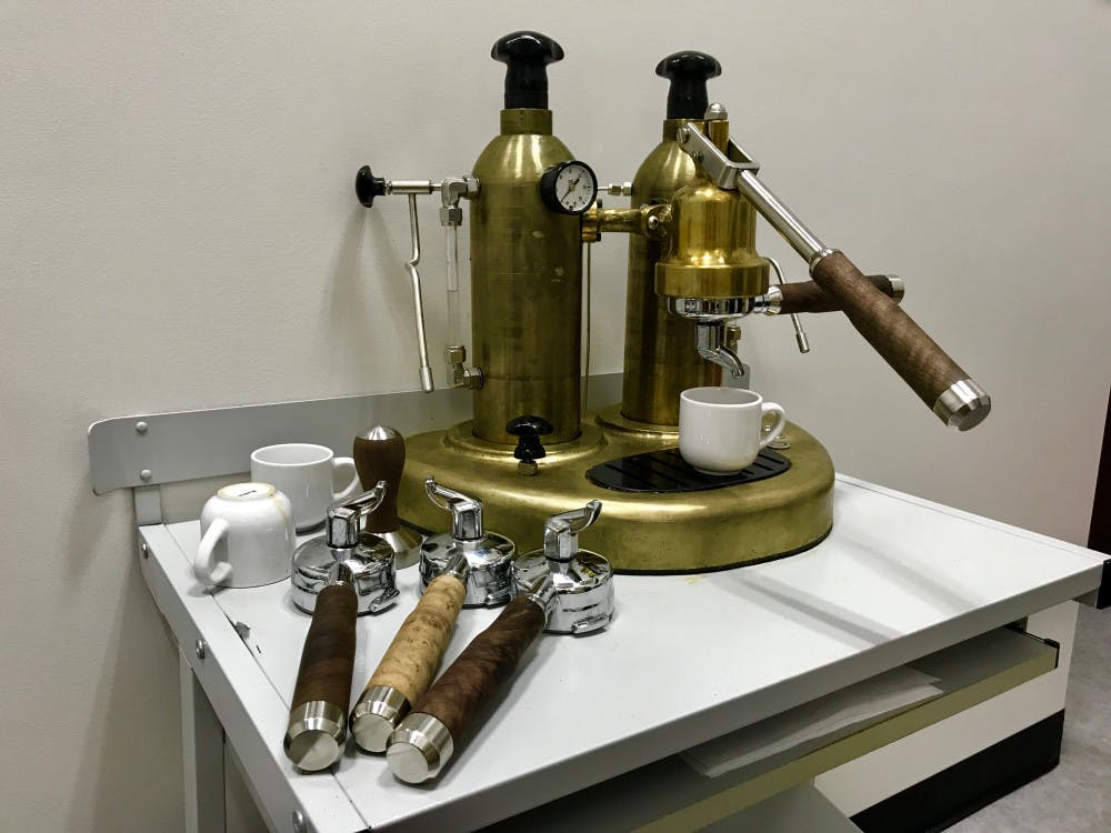 Students from Fall’s Mechanical Design III: Design Realization, taught by Professor Gregory Sawyer, designed and built three espresso machines. They showed their final products to representatives from the project’s sponsors, defense company Northrop Grumman and energy provider Cummins Inc. 