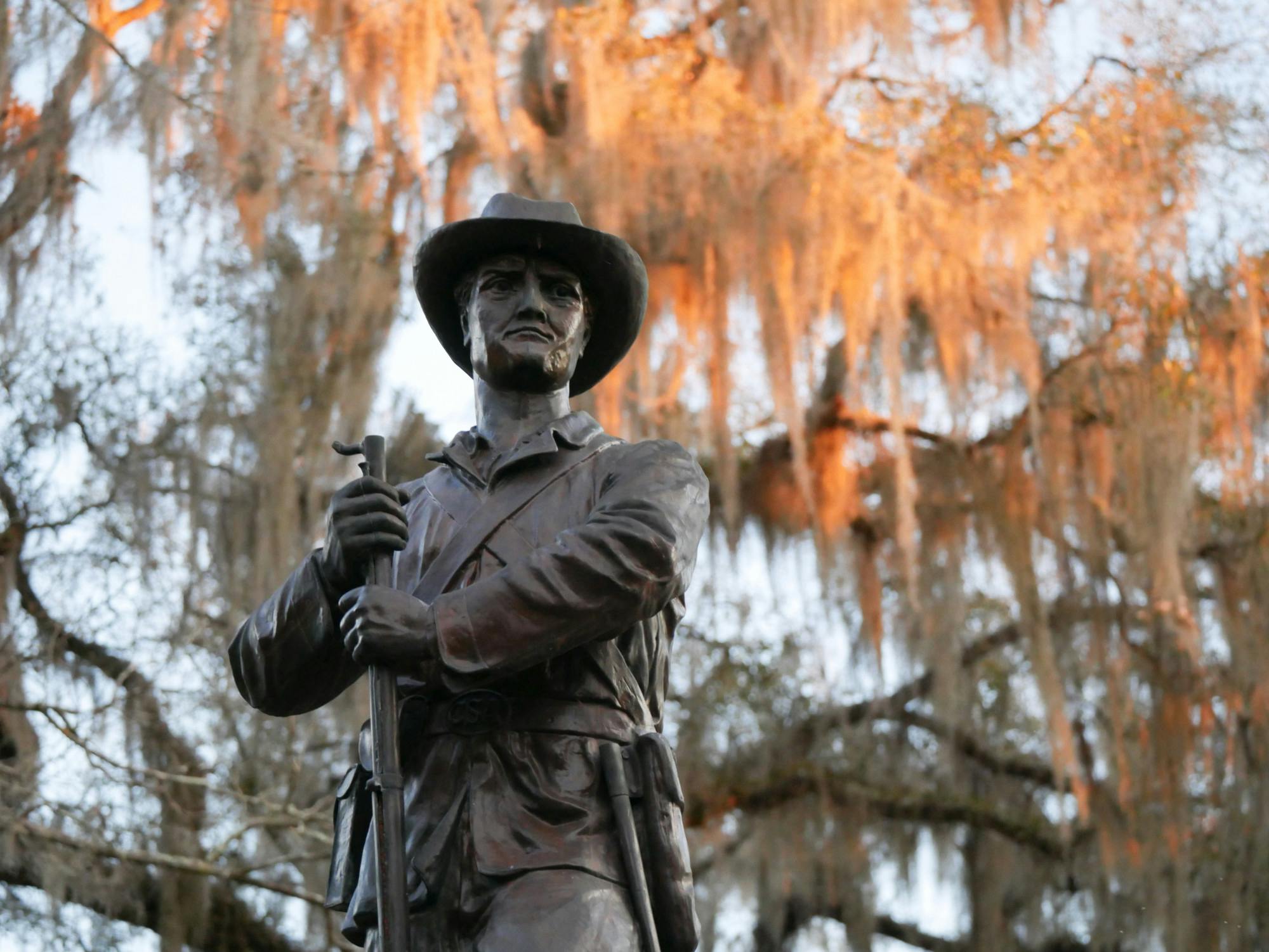 Confederate memorial monument known as “Old Joe” pictured at Oak Ridge Cemetery on Wednesday, Feb. 14, 2024.