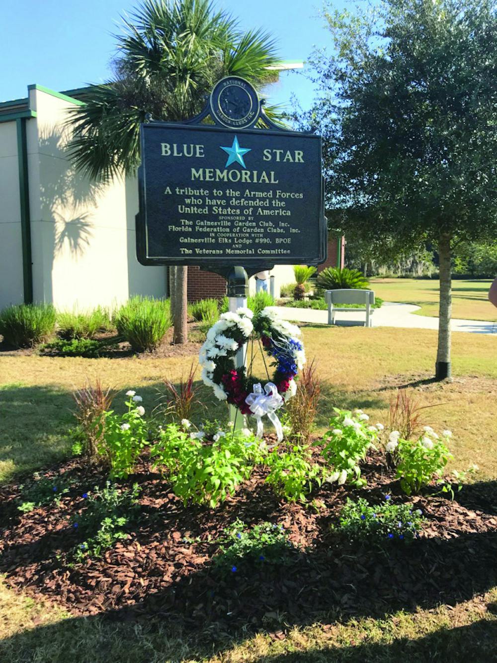 <p>A Blue Star Memorial Marker was unveiled at Veterans Memorial Park, located at 7400 SW 41st Place, on Saturday morning. It’s the third memorial marker in Alachua County.</p>