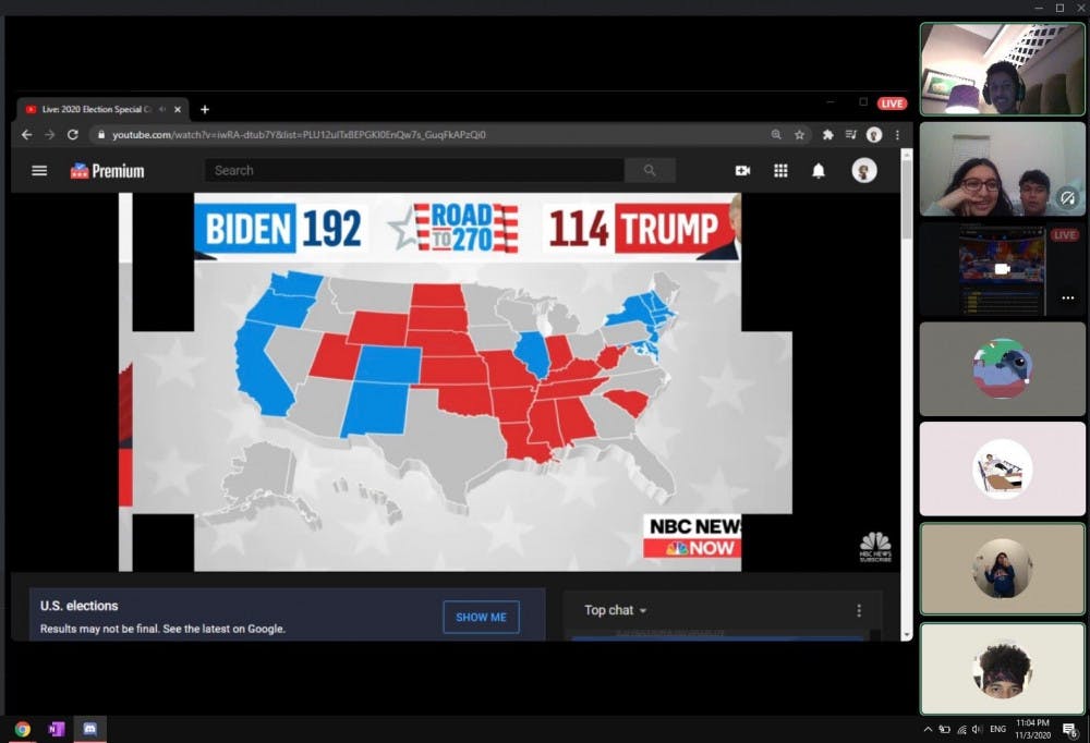Screen capture of a virtual watch party