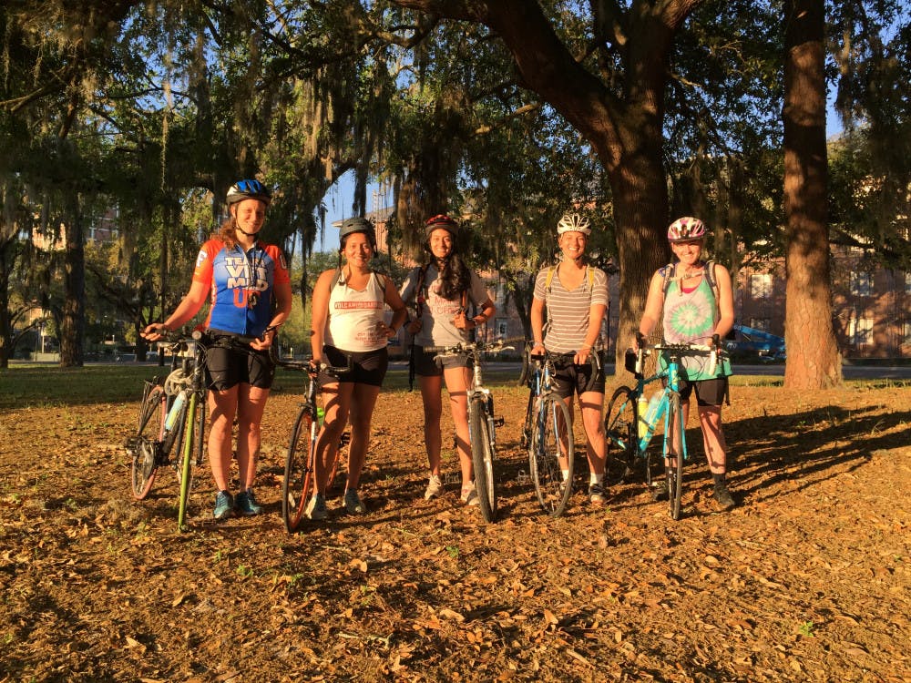 Ashley Whitehead, 25, first year pursuing her DVM (doctor of veterinary medicine) at UF's College of Veterinary Medicine, Alex M. Sanchez,22, Graduated 2014 in Photojournalism from UF, Leah Sanchez,23, Graduated from FSU 2013 in Enviro Studies, Hannah Itzler, 23, Graduate Student, Masters in Urban and Regional Planning at UF, and Bridget Anderson, 22, Senior, public relations with a minor in disability at UF. 