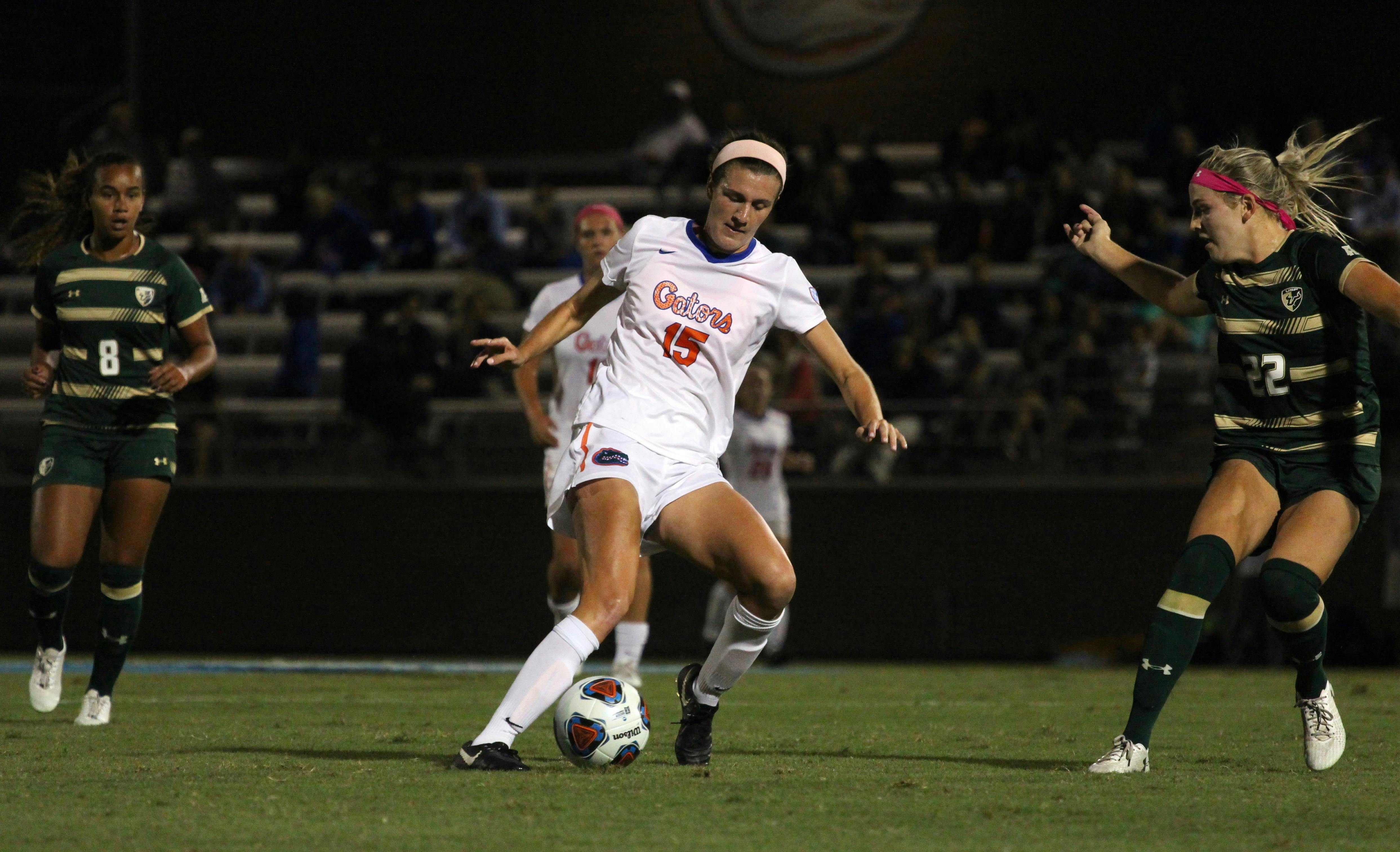 The No. 5 Gators will travel to Stillwater, Oklahoma, after suffering a home defeat to No. 23 Ohio State. “We have to bounce back quick,” senior midfielder Sarah Troccoli (pictured) said. “It gives us a chance to practice that.” 