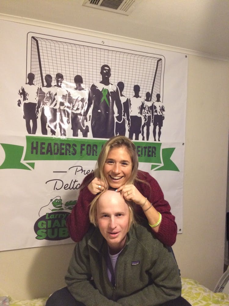 Ryan Hinterleiter, 20, and his oldest sister, Cori, 25, spent almost every weekend together during his 12-week chemotherapy treatments that began in September. Cori Hinterleiter said she and her brother would tease their mother, Nancy, who constantly asked for pictures of the two. Courtesy to The Alligator