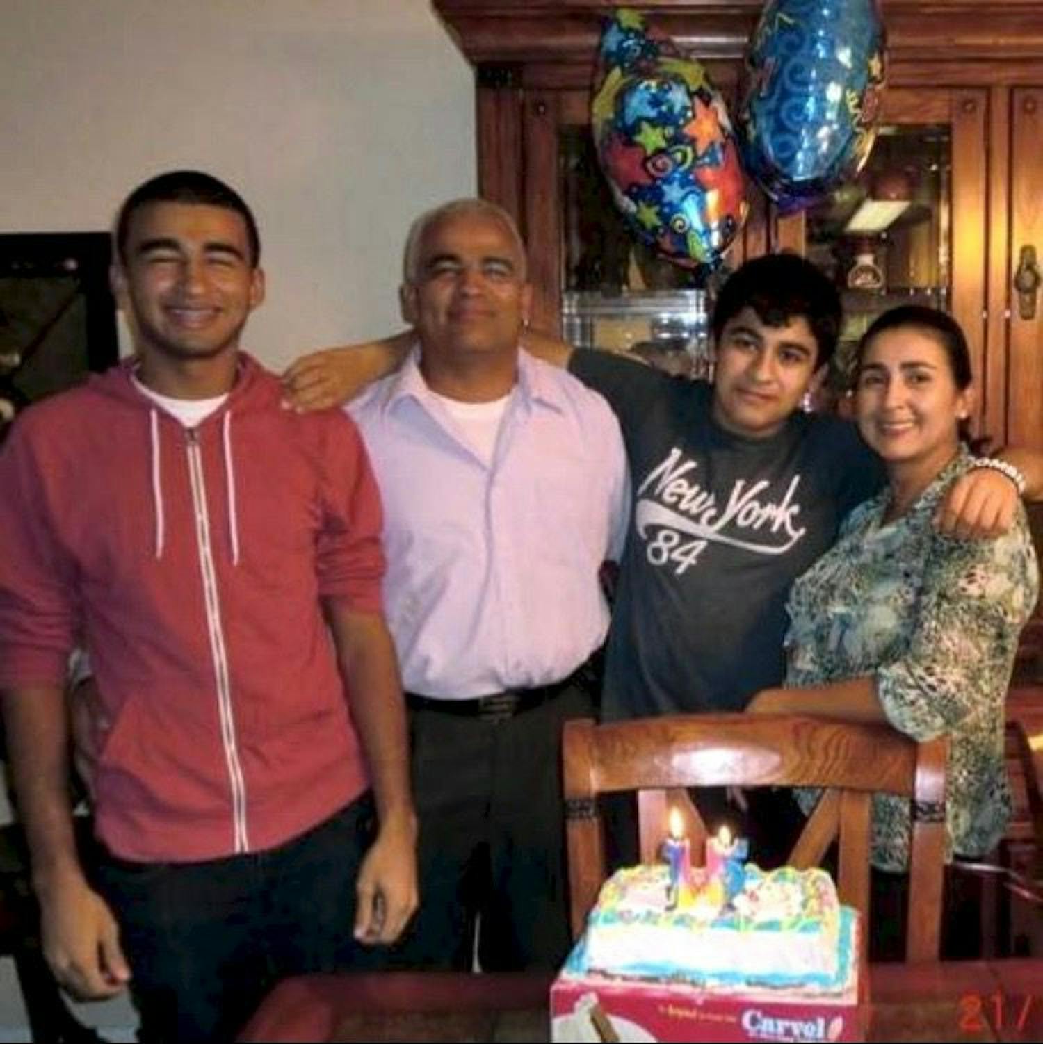Christian Aguilar, Carlos Aguilar, Alex Aguilar and Claudia Aguilar pose for a photo on Alex's 15th birthday.
&nbsp;