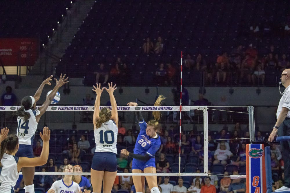 Outside hitter Thayer Hall is the first freshman under Gators coach Mary Wise to record 20 kills in her collegiate debut.