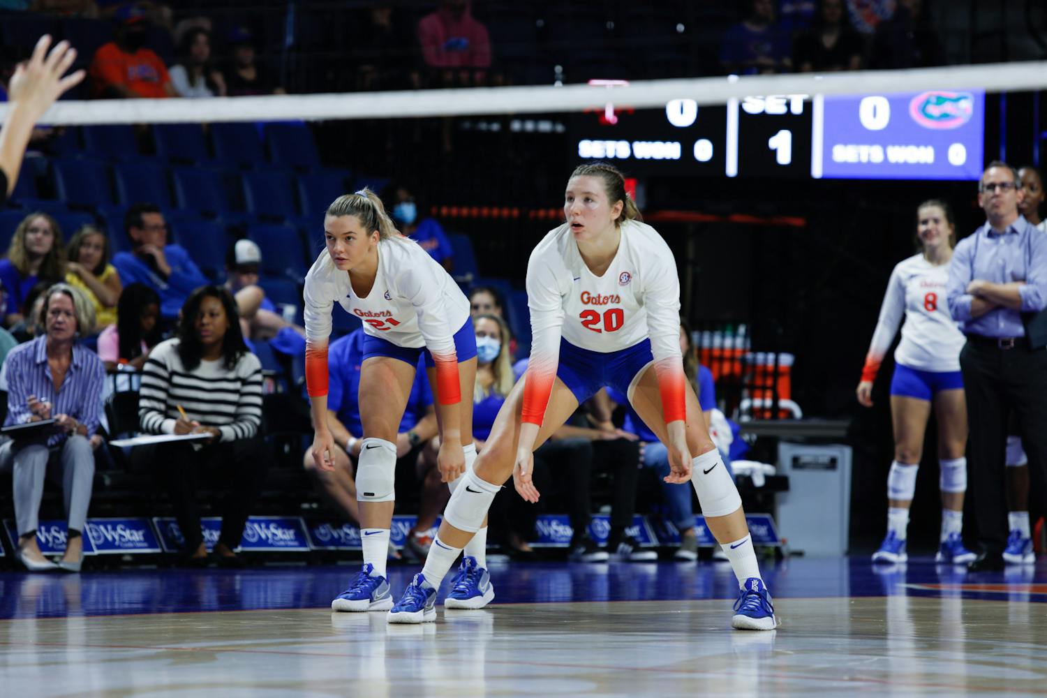 Florida's Marlie Monserez (left) and Thayer Hall (right), pictured during a game against Texas A&M on Oct. 16.