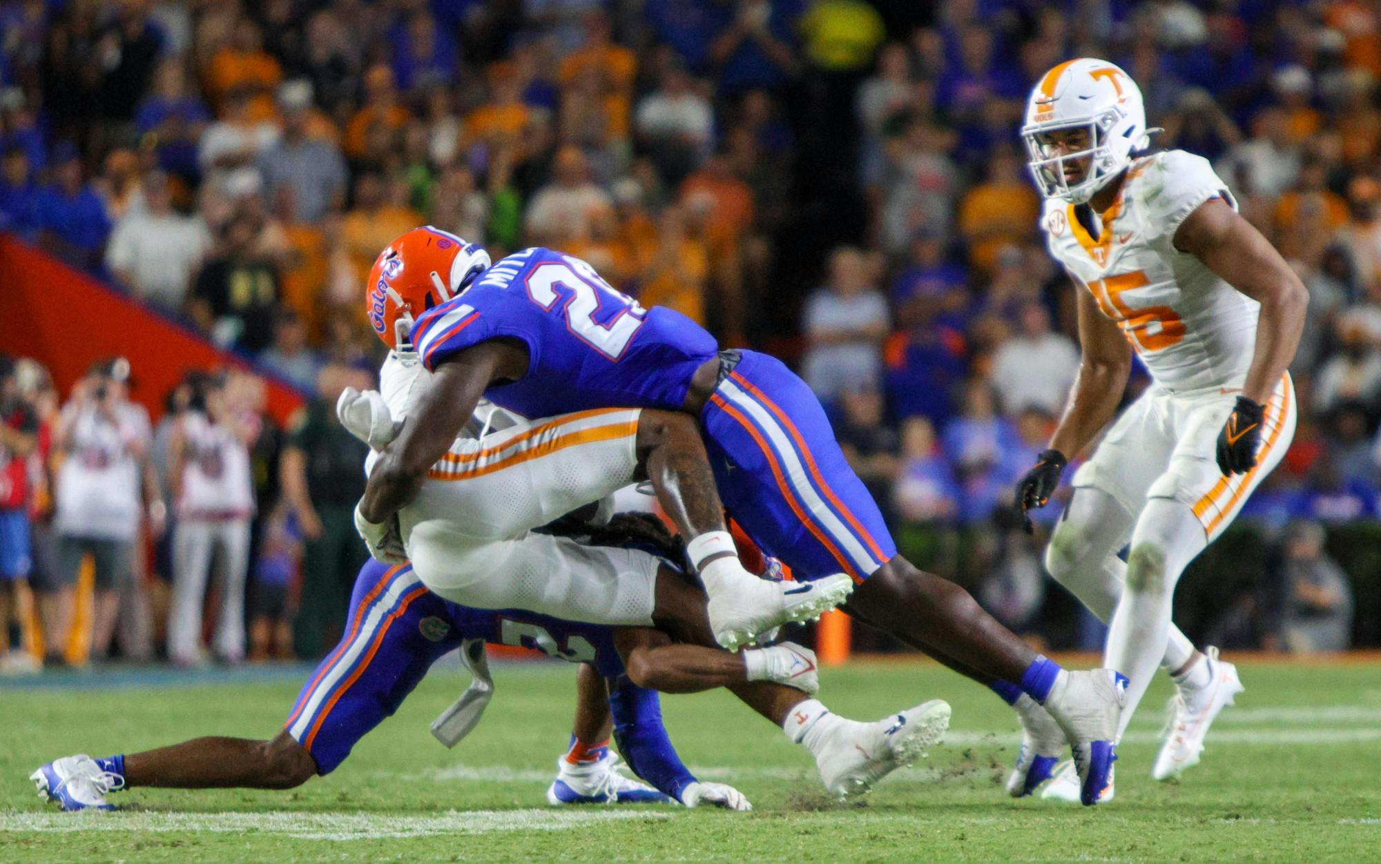 The Florida Gators upset the No. 11 Tennessee Volunteers 29-16 in front of 90,751 people in Ben Hill Griffin Stadium Saturday, Sept. 16, 2023.&nbsp;