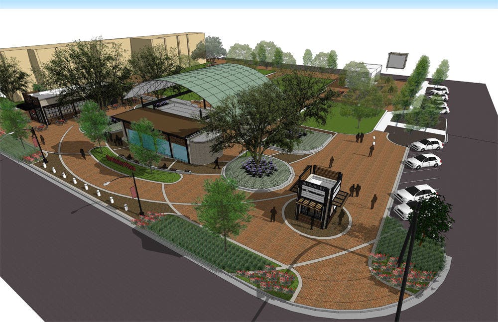 Pictured is a rendering of how Bo Diddley Community Plaza will look after its about $1.86 million renovation. The plaza will close on March 1, and renovations are expected to take one year to complete.