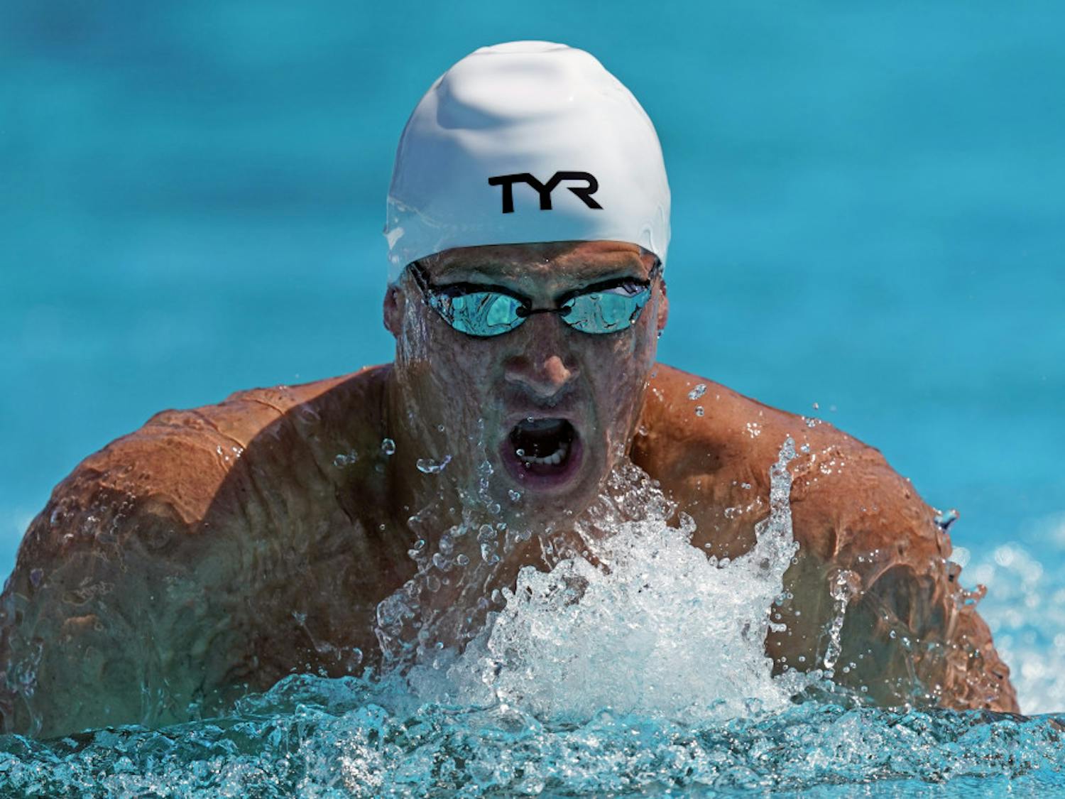 Ryan Lochte competes in the Men’s 200-meter individual medley time trial at the U.S national swimming championships in Stanford, California, Wednesday, July 31, 2019.