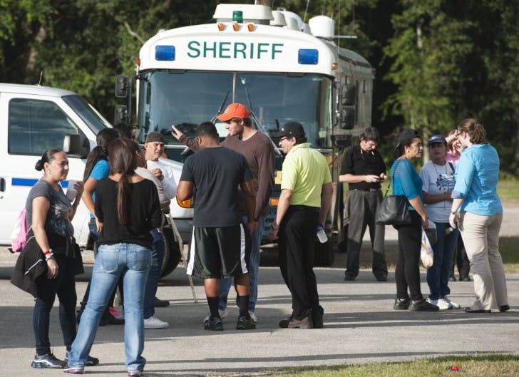 Volunteers and officers continued the search for Christian Aguilar, 18, in the woods around the Alachua County Fairgrounds on Wednesday during a press conference.