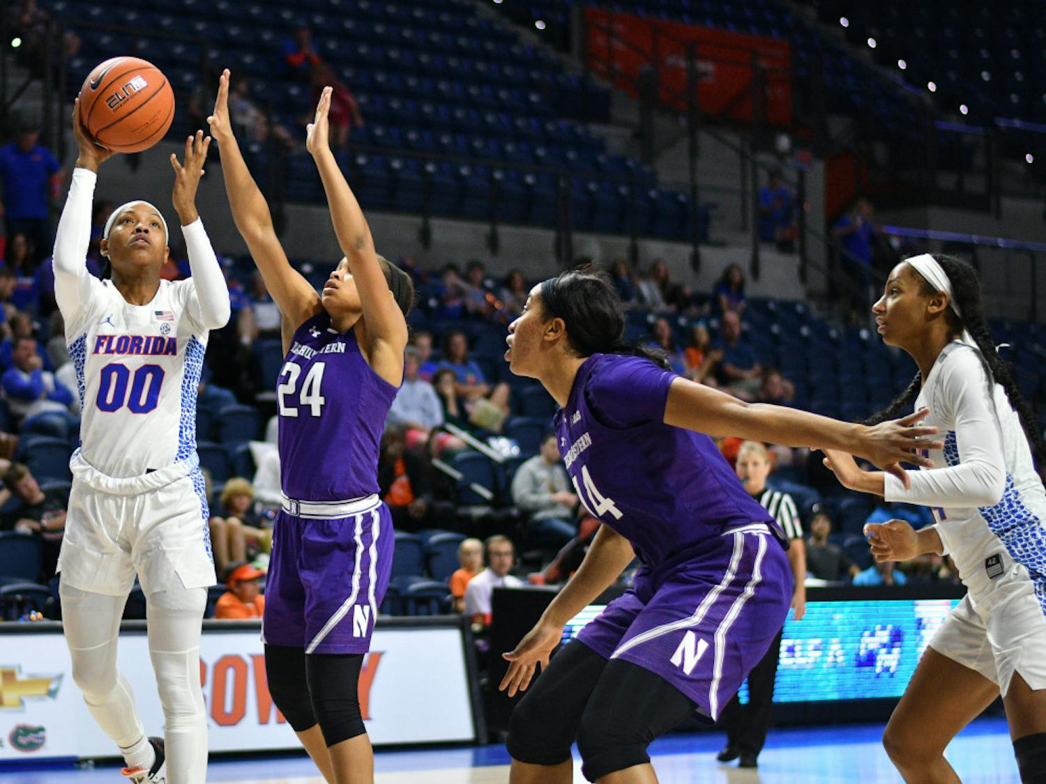 Florida guard Delicia Washington’s game-winning layup helped the Gators beat Missouri 58-56, their first win against the Tigers in program history.