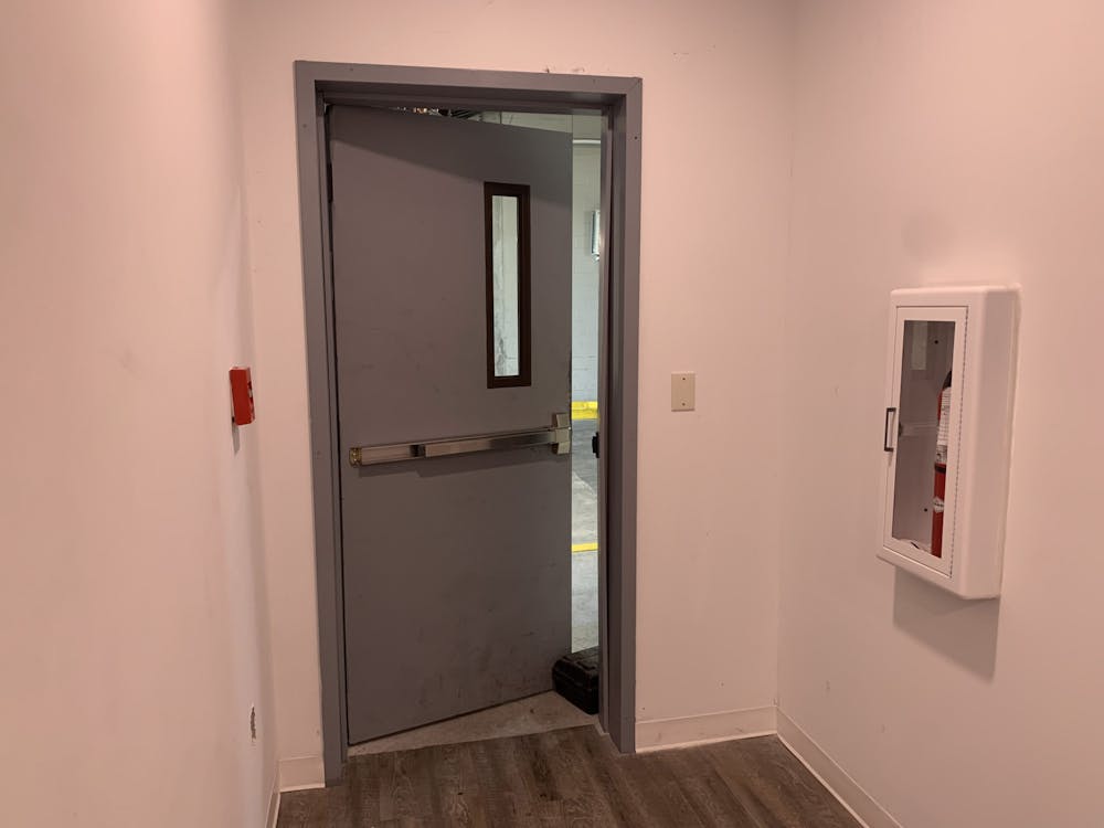 <p>Midtown Apartment residents said propped doors, like the one pictured above July 27, 2022 contribute to the security breaches seen in the complex recently.</p><p></p>