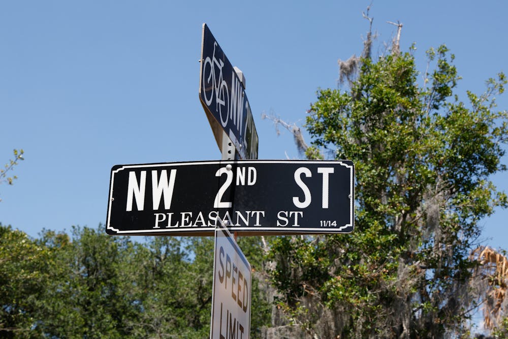 A sign marking Pleasant Street stands on Sunday, June 9, 2024.