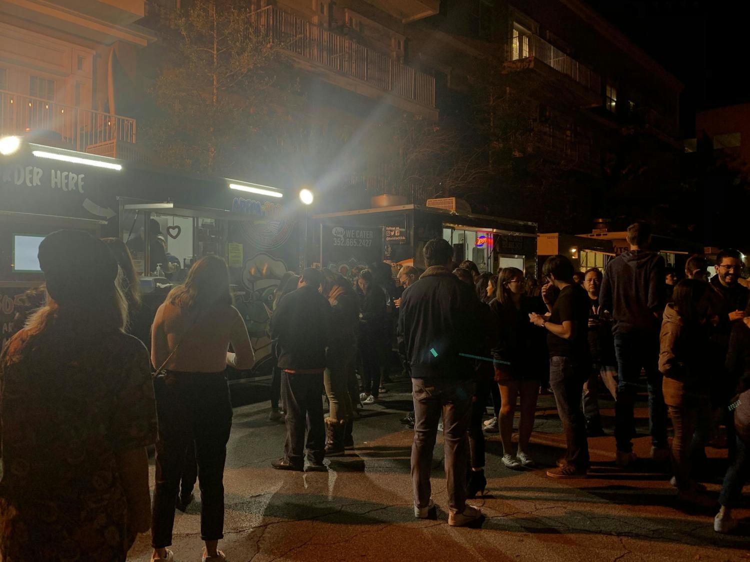 Crowds gathered in High Dive parking lot Saturday night for High Dive Food Truck Rally’s 7th anniversary event.
