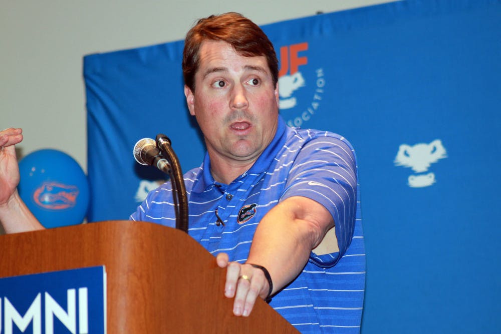 <p>Will Muschamp speaks on Tuesday at Emerson Alumni Hall as a part of his 2014 Gator Gathering tour.</p>