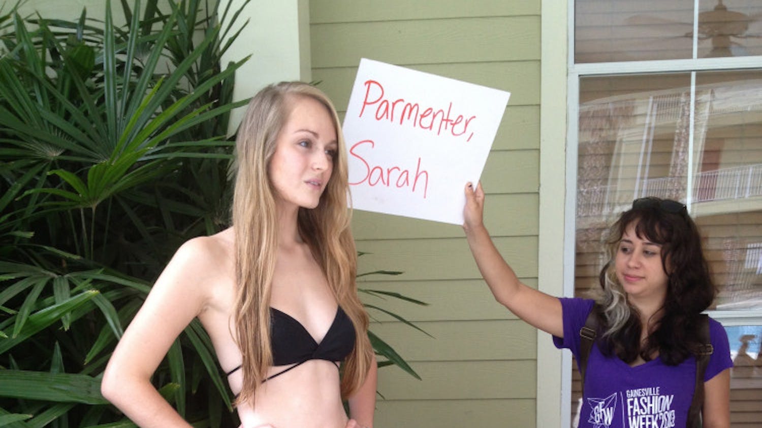 Sarah Parmenter, 20, steps up to a panel of judges to strut her stuff at the GFW Model Casting Call.