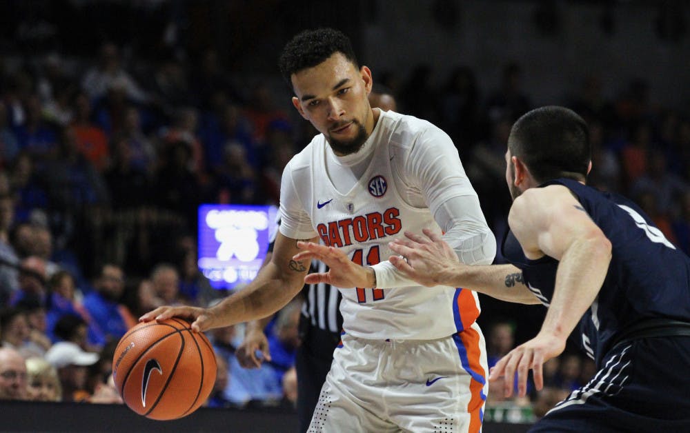 <p><span id="docs-internal-guid-9a3a4c20-d47f-5095-a2b3-0f1bdf6152c8"><span>Florida guard Chris Chiozza is averaging 14 points and six assists per game in SEC play this season. "I think he's one of the most underrated guys in the country," UF coach Mike White said.</span></span></p>