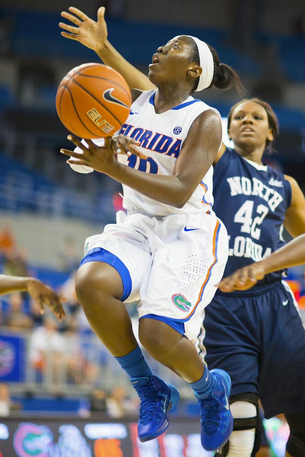 <p>Jaterra Bonds attempts a shot during Florida's 88-77 victory against North Florida on Nov. 10 in the O'Connell Center. </p>