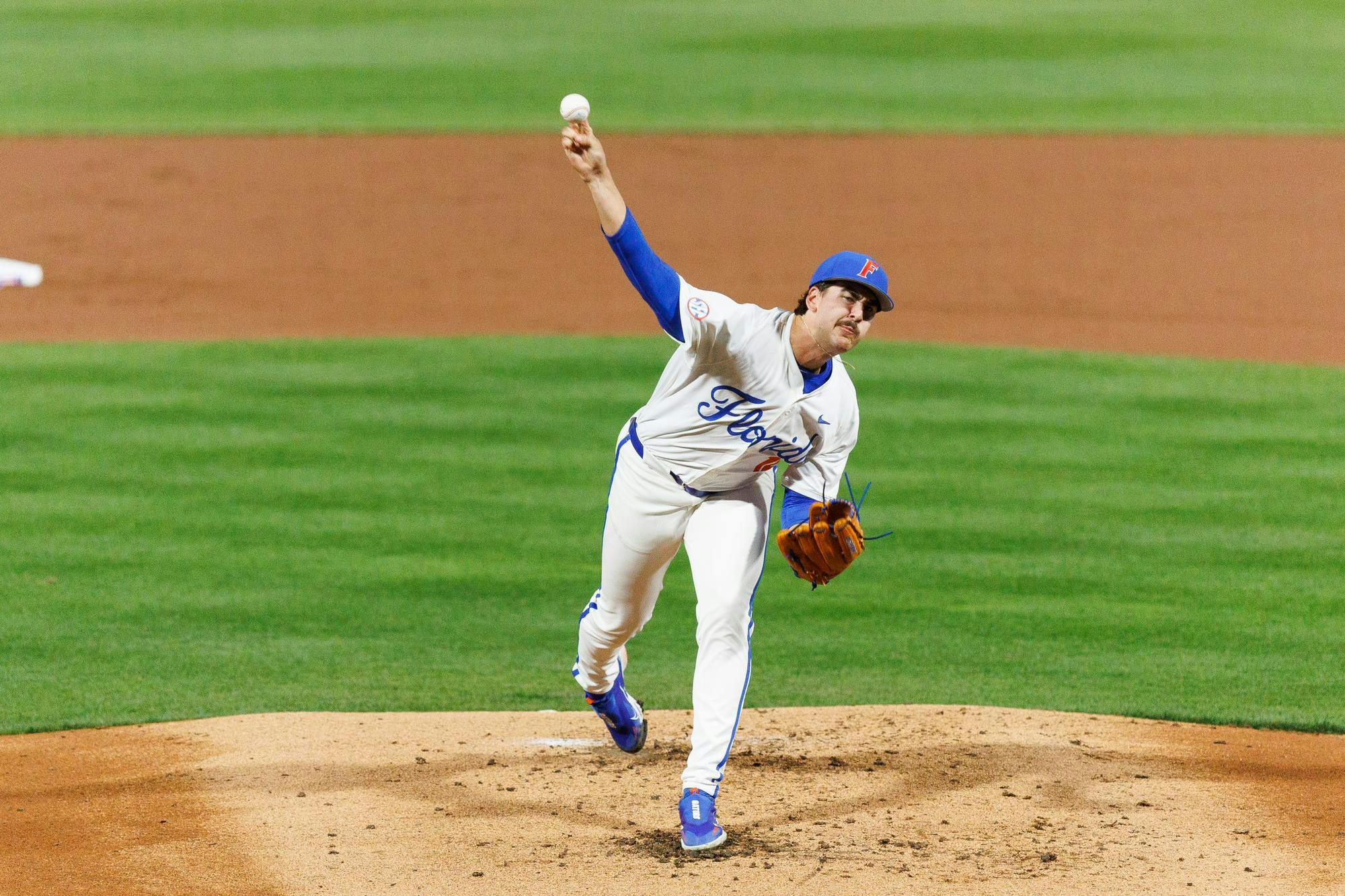 Florida Gators right handed pitcher Liam Peterson pitches during an NCAA Baseball game against Kennesaw State, Friday, Feb. 20, 2026, in Gainesville, Fla.