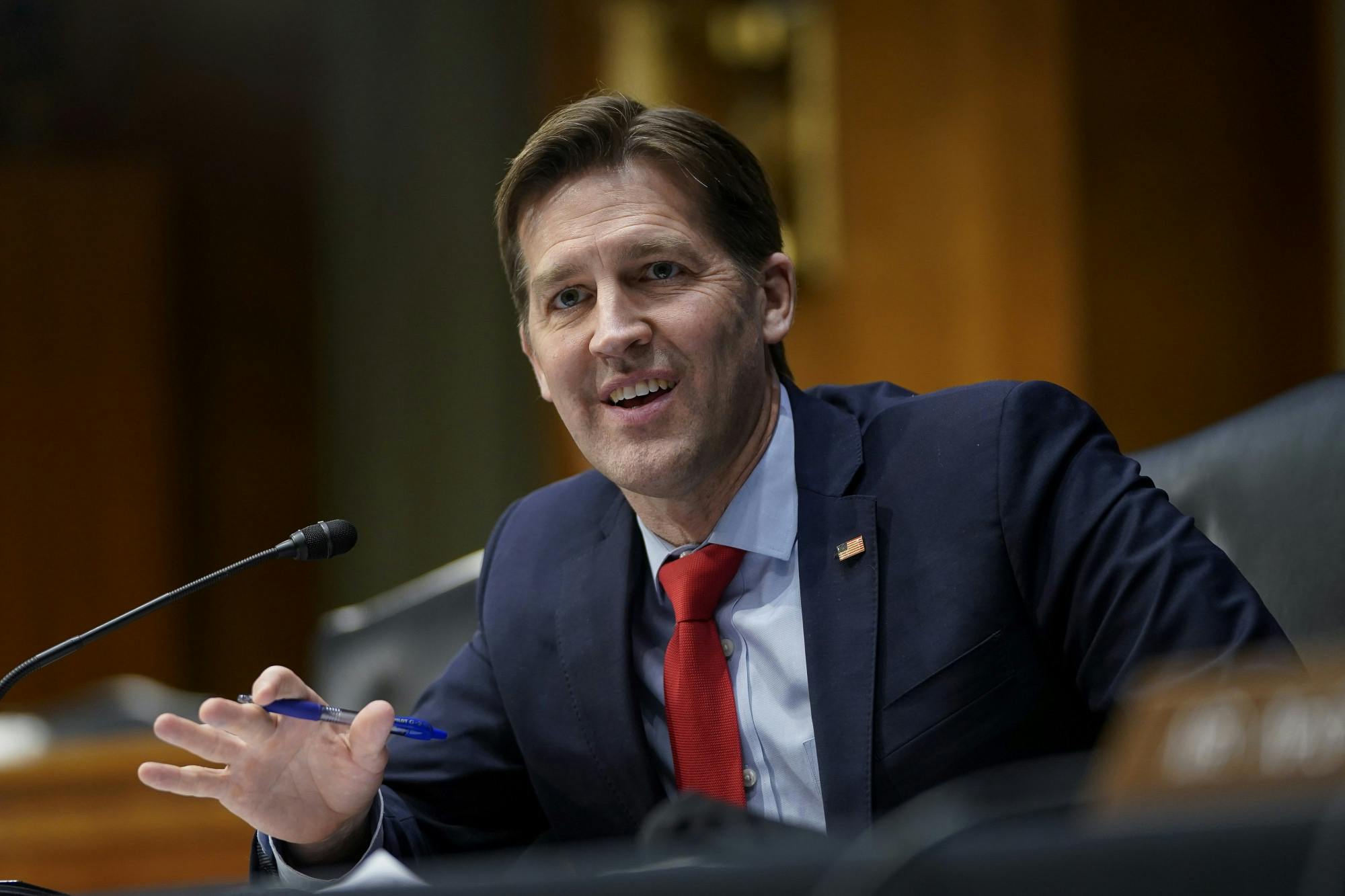 Sen. Ben Sasse, R-Neb., speaks during a Senate Intelligence Committee hearing on Capitol Hill on Tuesday, Feb. 23, 2021 in Washington. (Drew Angerer/Photo via AP)