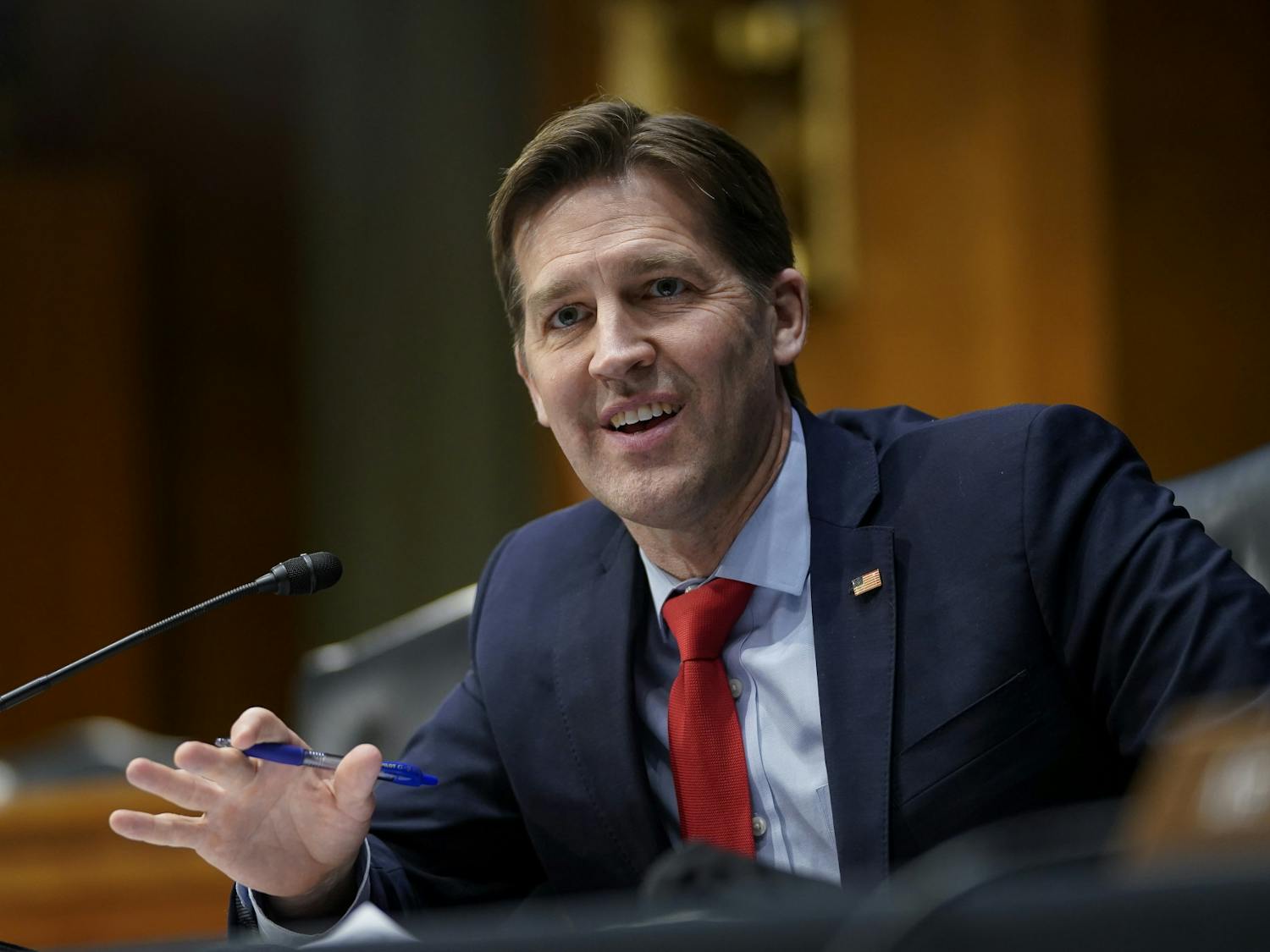 Sen. Ben Sasse, R-Neb., speaks during a Senate Intelligence Committee hearing on Capitol Hill on Tuesday, Feb. 23, 2021 in Washington. (Drew Angerer/Photo via AP)