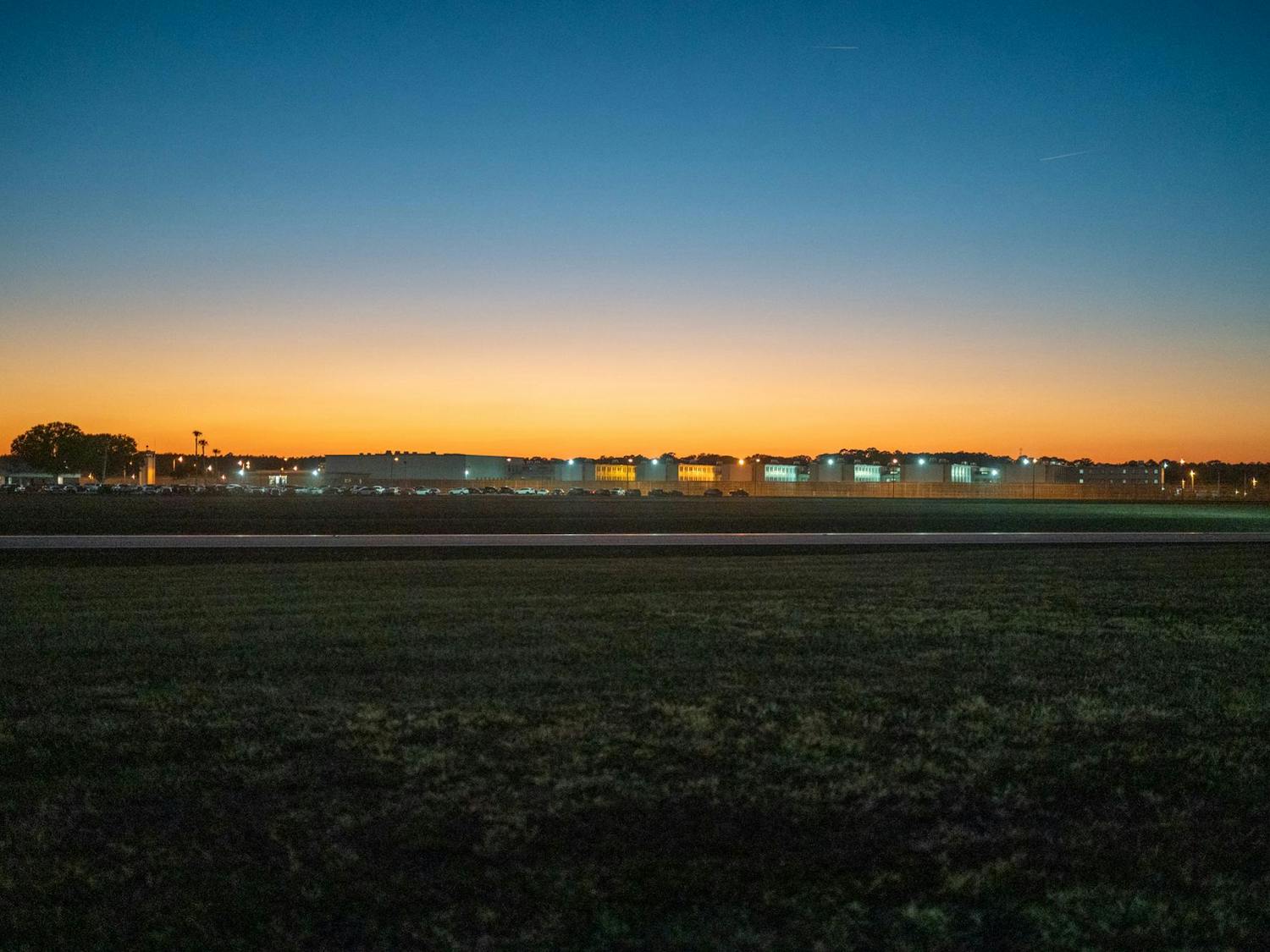 The sun sets over Florida State Prison in Raiford on Thursday, Nov. 13, 2025.