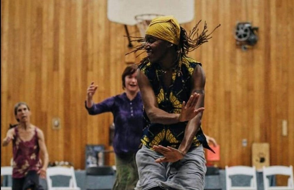 Barakissa Couliaby, 42, professional dancer, performs a West African dance routine at the Asheville Percussion Festival in North Carolina on July 1, 2017.