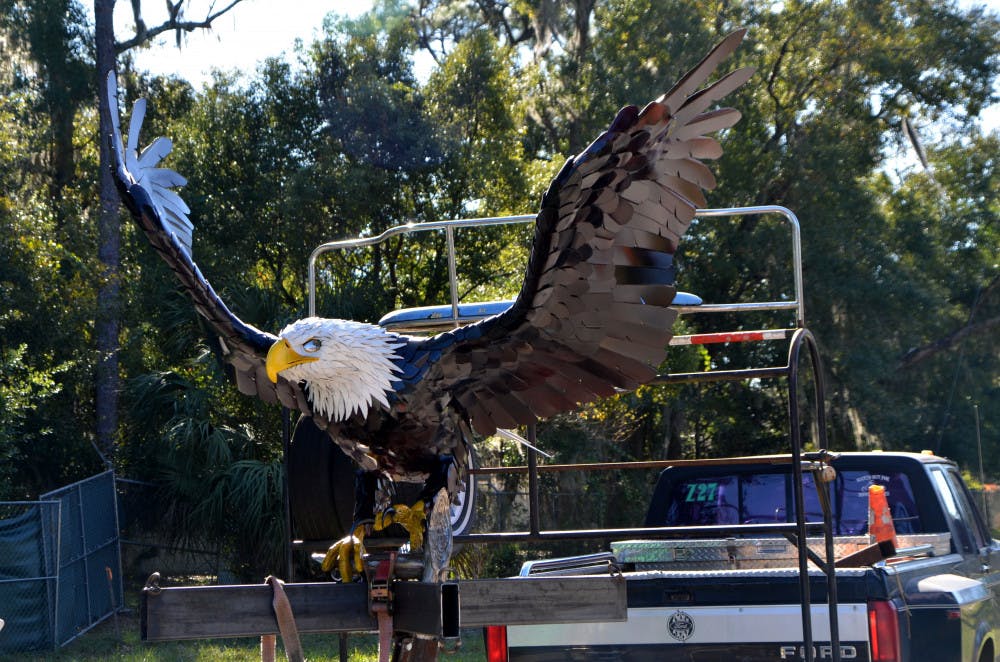 An Eagle sculpture installed at Reserve Park. 