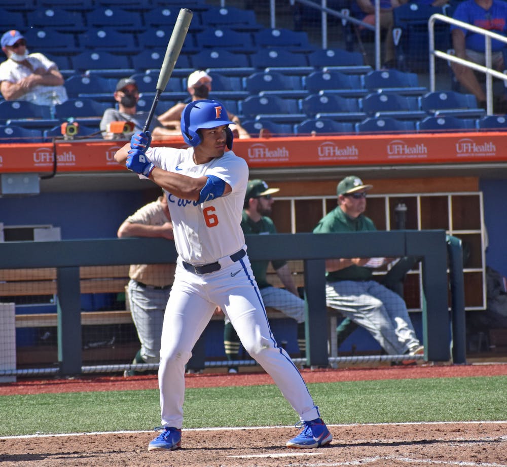 <p>Florida&#x27;s Kendrick Calilao stands in the batter&#x27;s box against Jacksonville on March 14. The Gators fell to the No. 1 Tennessee Volunteers 6-4 Sunday afternoon</p>