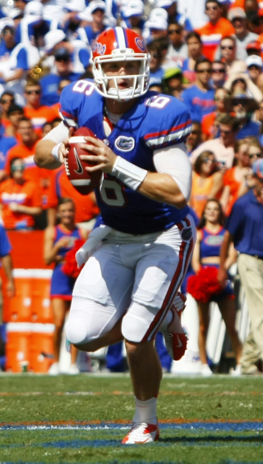 <p>Jeff Driskel scrambles during Saturdays game against Bowling Green University.</p>