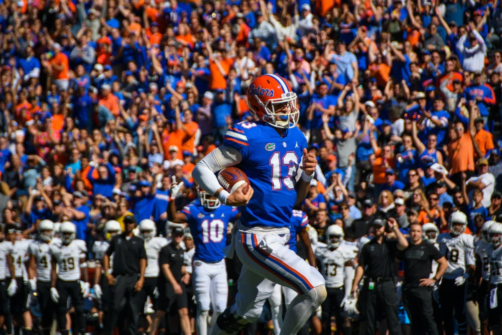 <p><span id="docs-internal-guid-b04c59e7-7fff-a482-744a-4901e997411e"><span>Florida quarterback Feleipe Franks went 19-for-27 with 274 yards and three touchdowns during UF’s win over Idaho.</span></span></p>