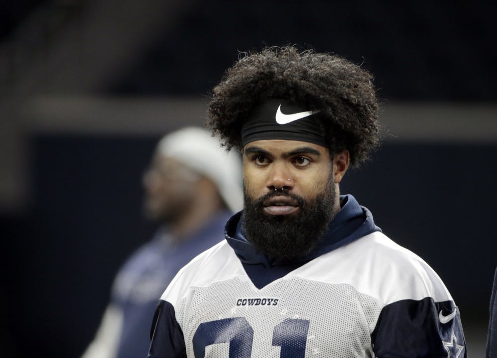 Cowboys running back Ezekiel Elliot ran for 1,434 yards and six touchdowns last season as Dallas captured its second NFC East title in three years. 
