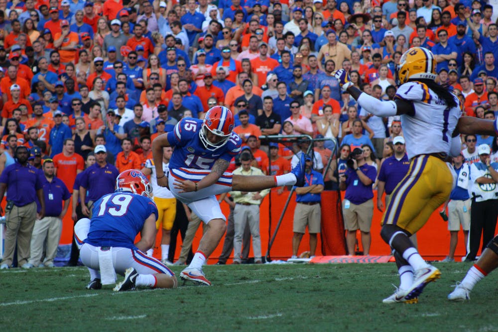 <p>Eddy Pineiro's missed extra point against LSU ended up being a difference-maker in UF's 17-16 loss.</p>