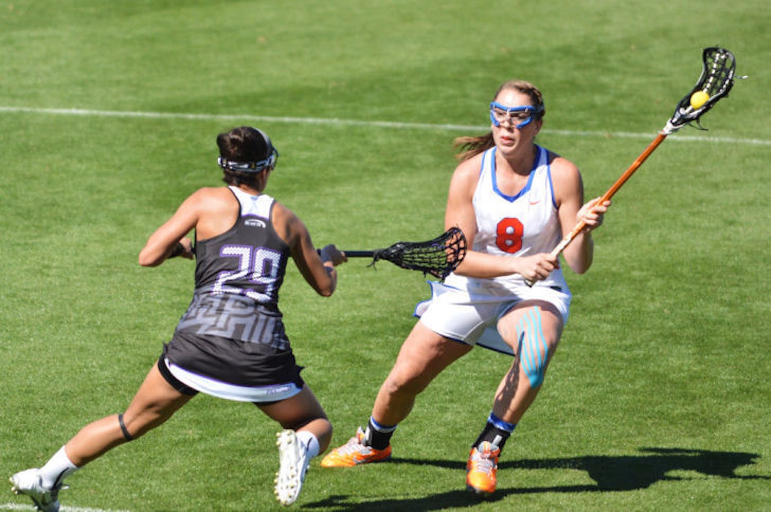 After graduating 12 seniors in 2013, Florida looked to 2014 as a year of rebuilding with 11 new players on the field. However, Florida ended conference play undefeated despite the lack of experience. The Gators won their fourth straight American Lacrosse Conference regular-season title, second conference tournament title and made a fourth straight NCAA Quarterfinals appearance.
Next season, Florida will still be fighting to be the No. 1 seed, but coach Amanda O’Leary and company will have to do so in their new conference: The Big East.