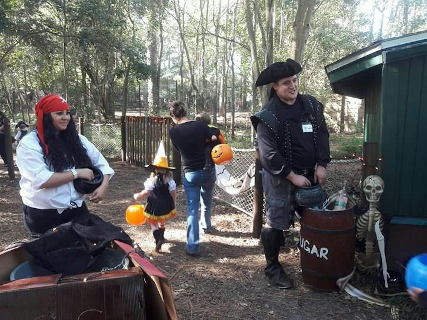 Students of Santa Fe’s zoo animal technology program dressed as pirates and passed out candy during Boo at the Zoo.
