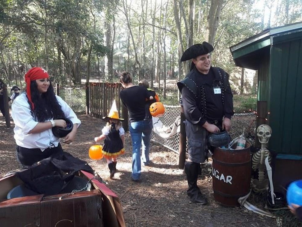 <p><span id="docs-internal-guid-35aad996-759d-7b4e-8050-519abdbd4292"><span>Students of Santa Fe’s zoo animal technology program dressed as pirates and passed out candy during Boo at the Zoo.</span></span></p>