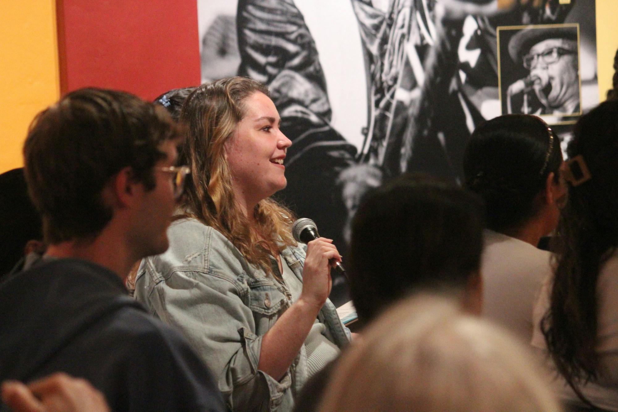 Laura Gonzales shares her immigration story at the Matheson Museum on Saturday, Oct. 14, 2023.