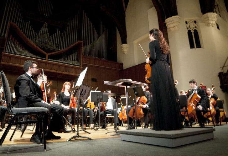 UF’s symphony orchestra performs at the University Auditorium on Nov. 14, 2013.&nbsp;