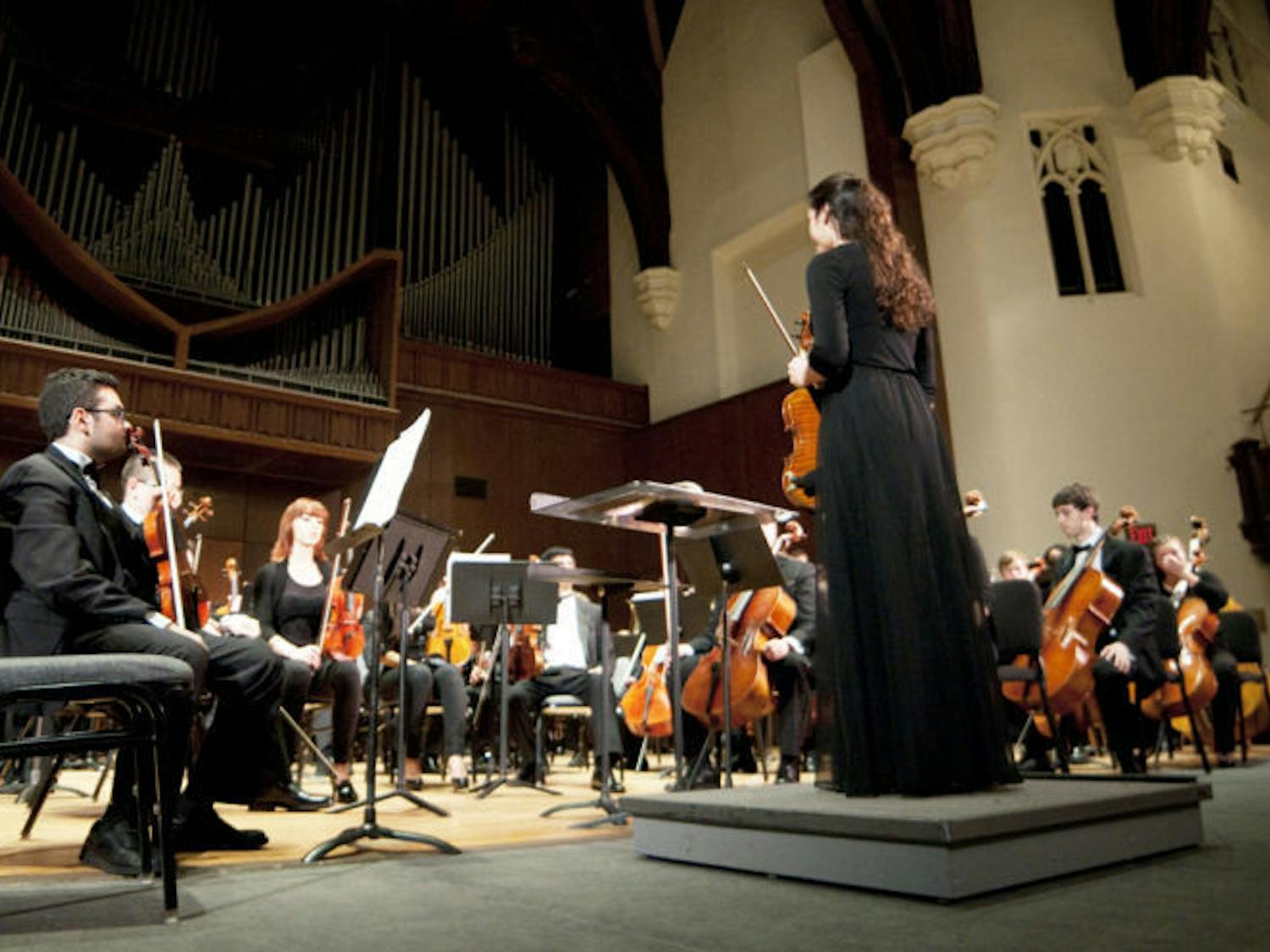 UF’s symphony orchestra performs at the University Auditorium on Nov. 14, 2013.&nbsp;