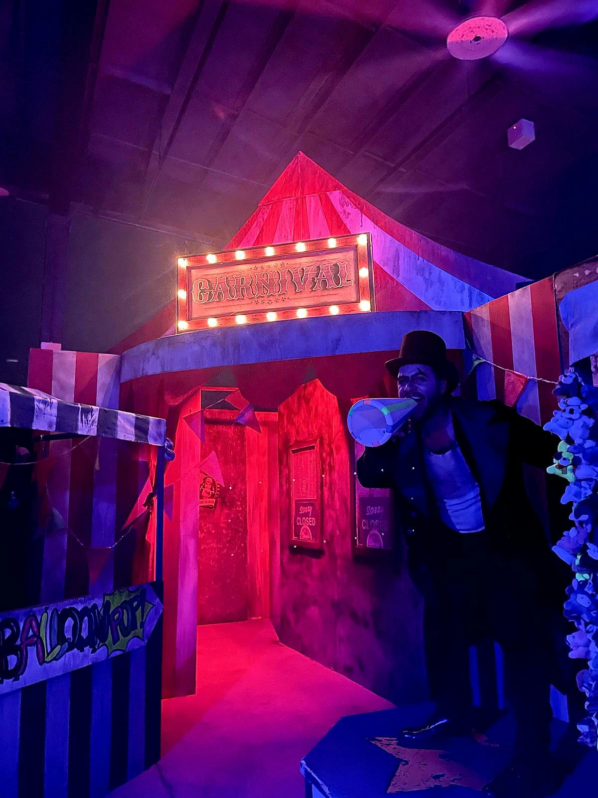The first room of the Crimson Carnival is titled, “The Carnival Grounds.” Photo courtesy of Andrew Long, taken April 14, 2023. 
