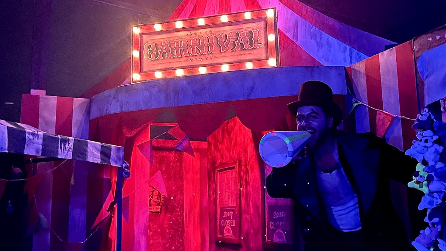 The first room of the Crimson Carnival is titled, “The Carnival Grounds.” Photo courtesy of Andrew Long, taken April 14, 2023.