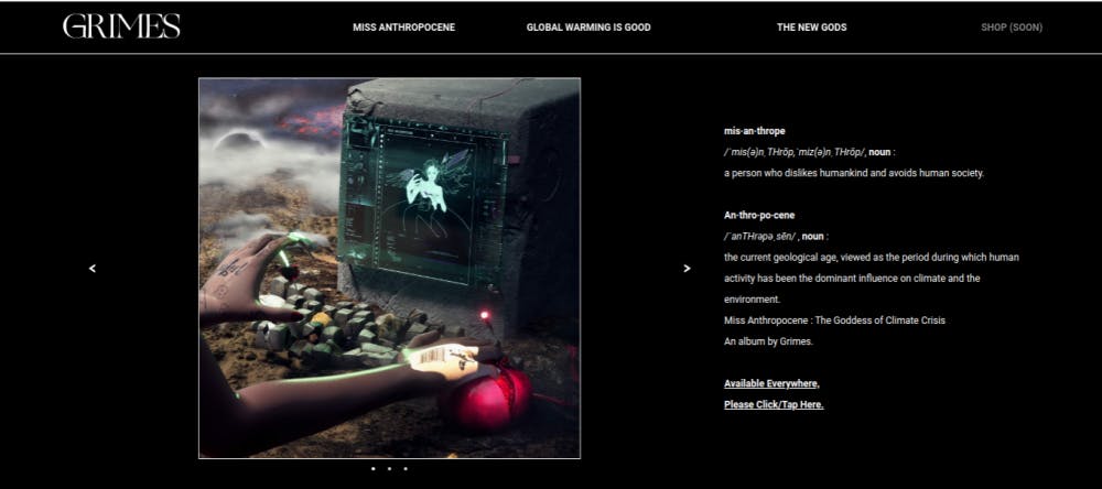 "Miss Anthropocene," Grimes' fifth studio album, muses on the end of mankind.