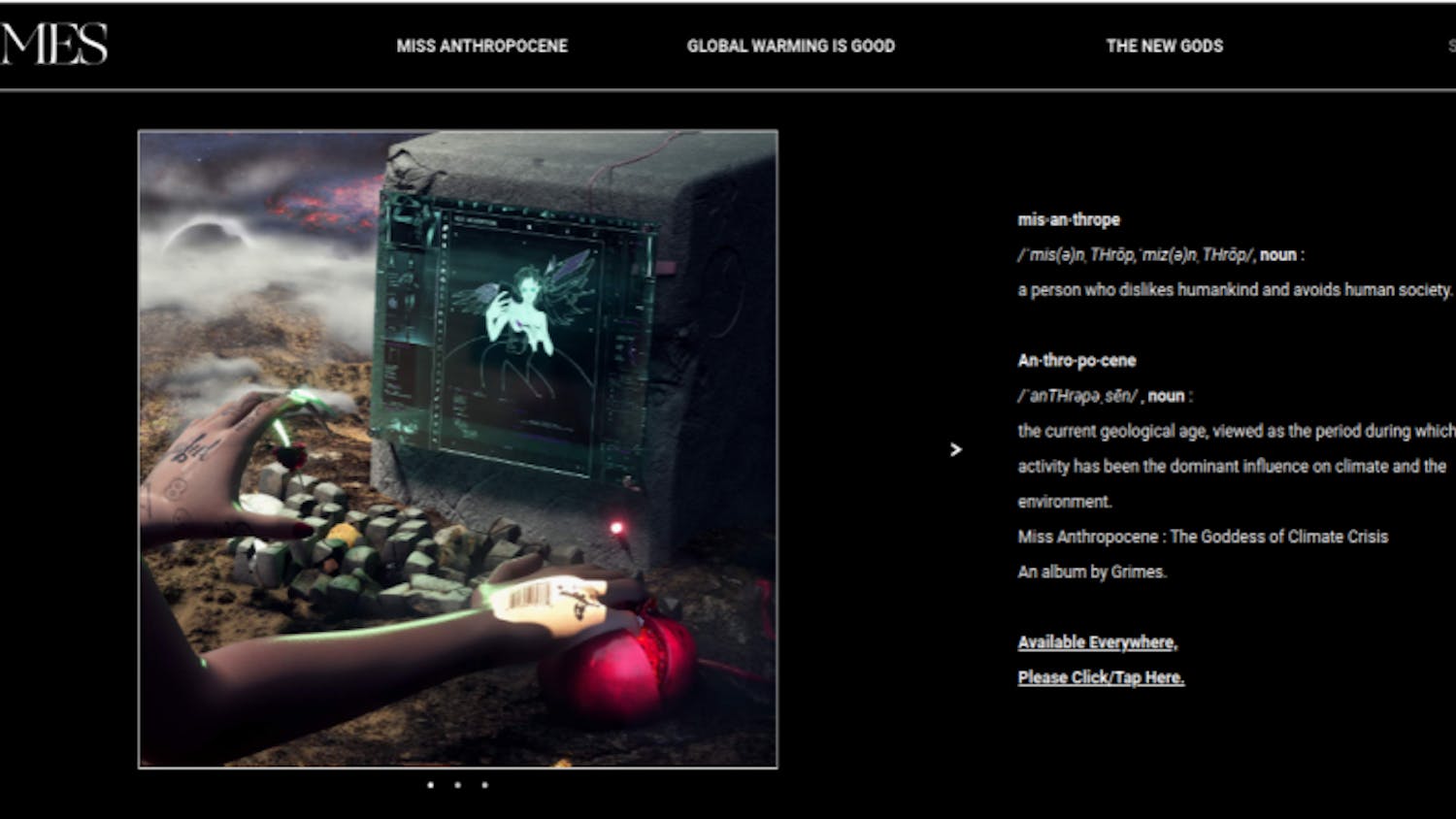 "Miss Anthropocene," Grimes' fifth studio album, muses on the end of mankind.