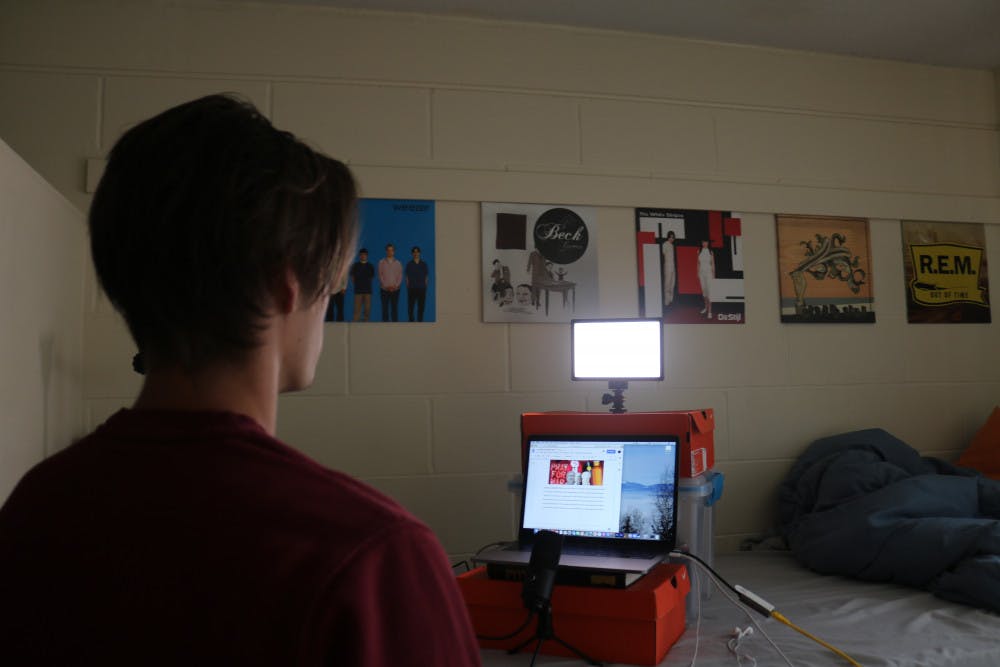Bryce Hagen, 19, a UF acting sophomore practicing remotely for theatre and dance productions.
