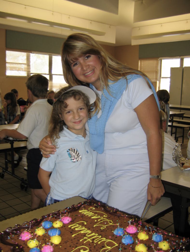 Gianna and Amy Gutierrez celebrating Gianna’s birthdays at her elementary school.