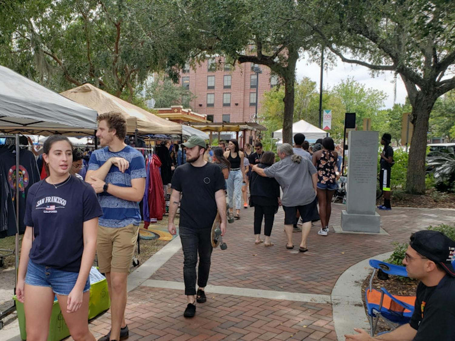 The Gainesville community visits the Florida Vintage Market at Bo Diddley Plaza on Oct. 6.