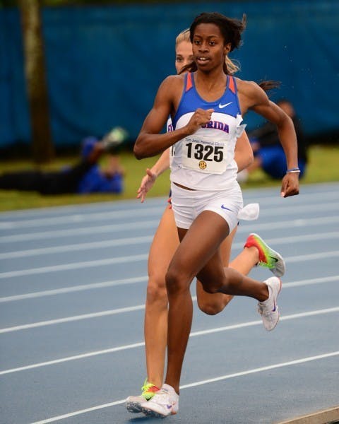 Lanie Whittaker runs at the Tom Jones Classic on April 21, 2012. Whittaker helped the Gators take first in the sprint medley relay at the Florida Relays on Saturday.