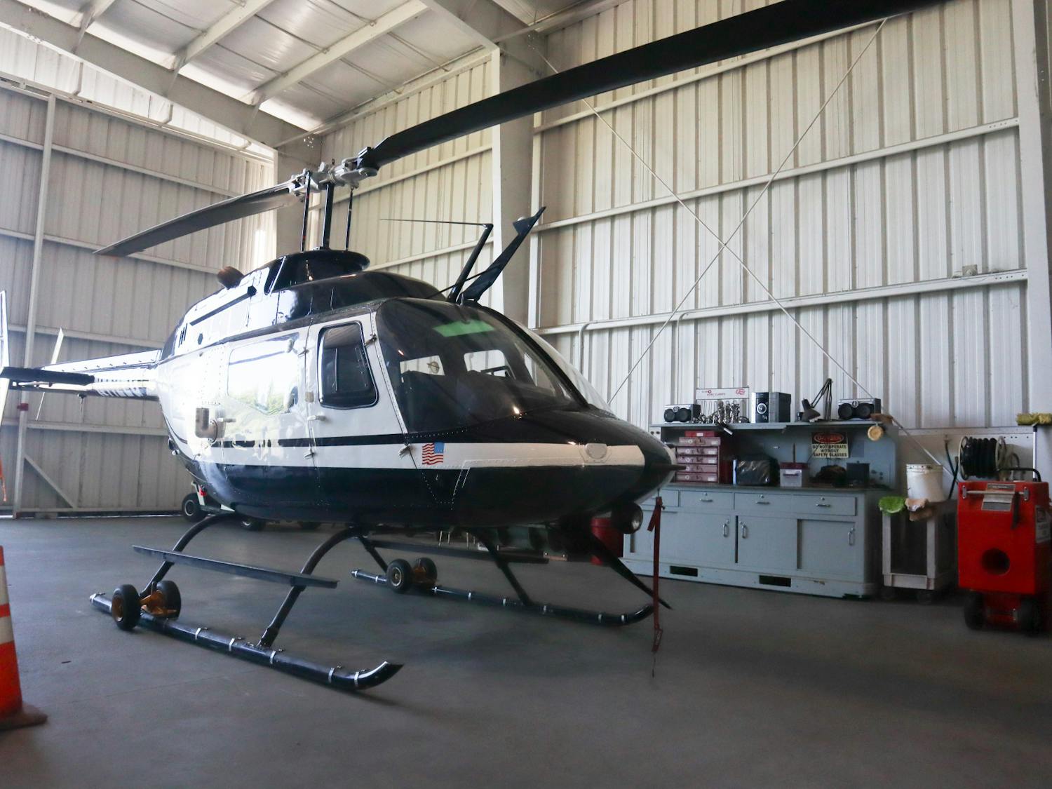 Helicopter operated by the Alachua County Sheriff’s Office pictured at Gainesville Regional Airport on Thursday, March 28, 2024.