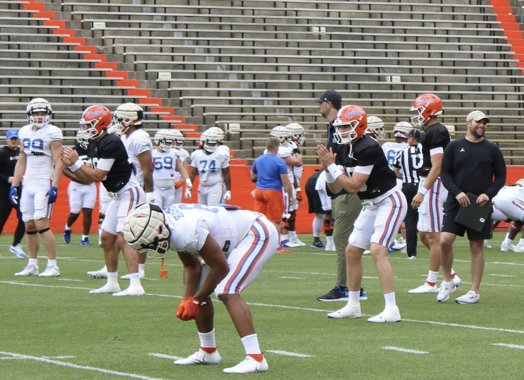 Redshirt junior quarterback Graham Mertz prepares to snap the ball in a Spring scrimmage Tuesday, March 28, 2023.